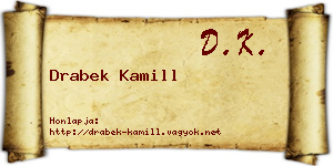 Drabek Kamill névjegykártya